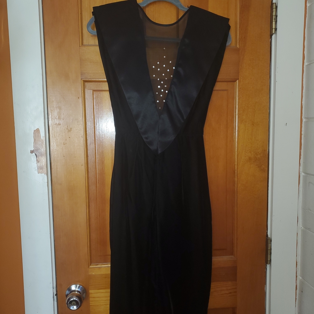 Vintage 80's Climax Velvet And Satin Backless Cocktail Dress